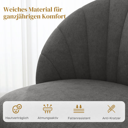 Eetkamerstoel – Keukenstoel – Stoel – Kuipstoel – Fluwelen Bekleding – Stalen Poten – Armlos – Set van 4 – Comfortabel – Compact