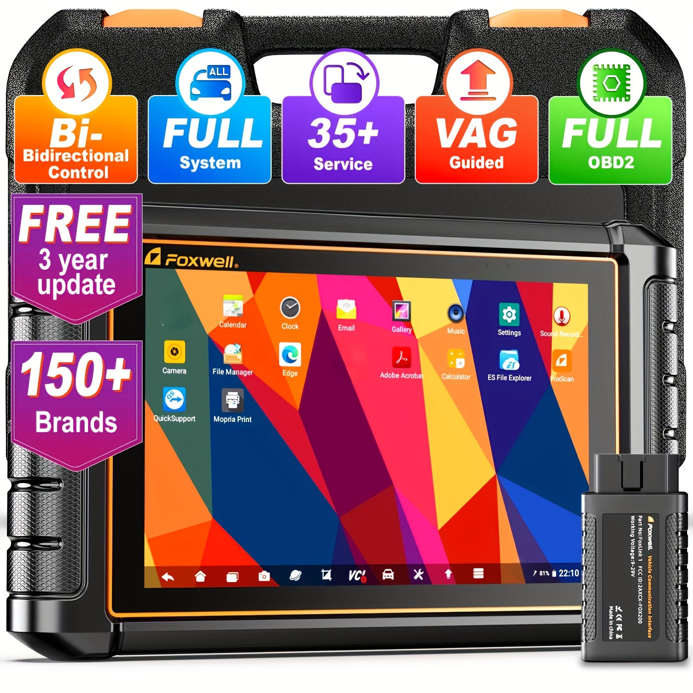 OBD2 Scanner – Autodiagnose Tool – Foutcode Lezer – Diagnose Scanner – Auto Scanner – Bi-directioneel Testen – USB Aansluiting Zonder Batterij