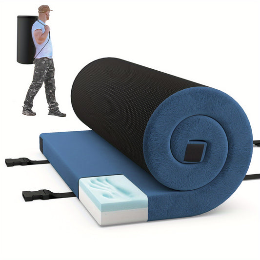Campingmatras – Slaapmat – Logeerbed – Outdoor Mat – Reisbed – Extra Groot – Dikke Hoogwaardige Schuimlaag – Anti-Slip Onderkant – Wasbare Hoes – Opvouwbaar Met Draagtas – Blauw