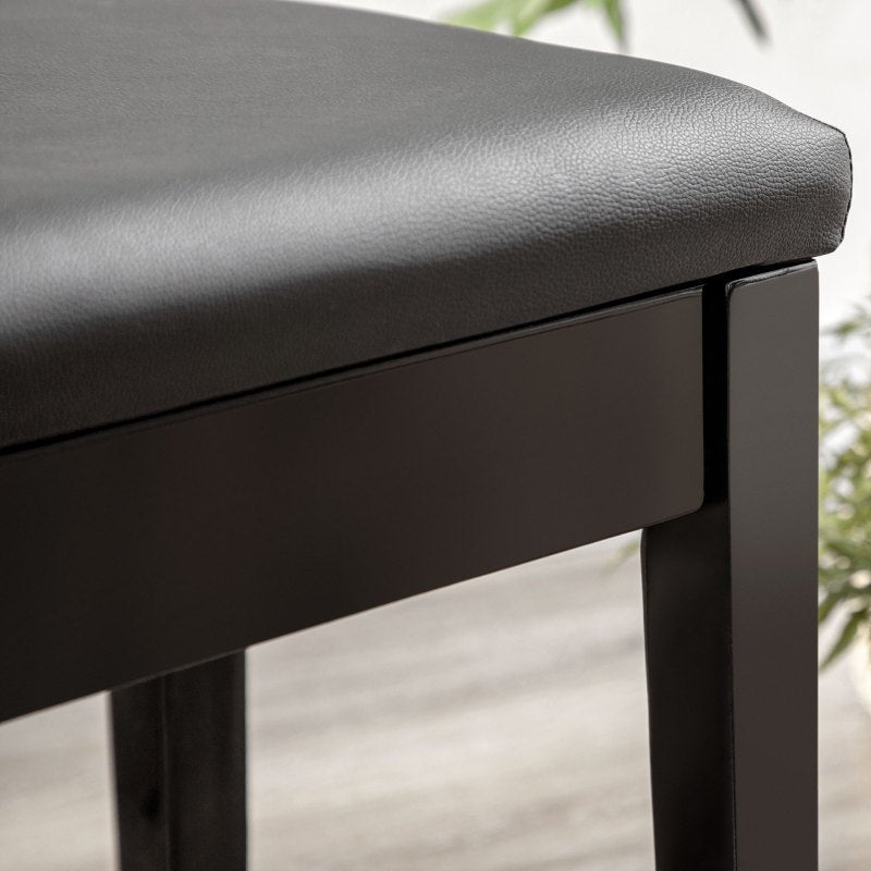 Pianokruk – Pianobank – Muziekstoel – Keyboardkruk – Zithoek – Verstelbare Hoogte – Opbergruimte – Kunstleren Zitting – Stevig Aluminium Frame – Zwart