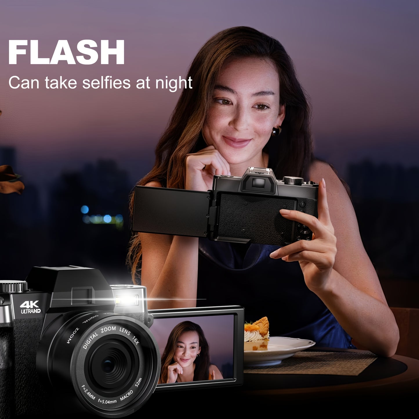Compactcamera – Digitale Camera – Fototoestel – Vlogcamera – Compact Camera – 48MP Sensor – 4K Video – WiFi & App Bediening – Inclusief 32GB Kaart – Macro & Wide Lens – Geschikt Voor Beginners