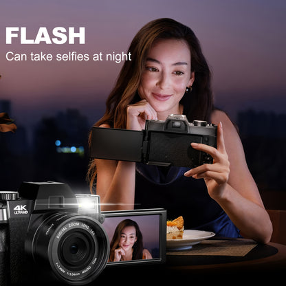 Digitale Camera – Vlogcamera – Compactcamera – Fototoestel – 4K Video – 48MP Sensor – Wifi Met App Bediening