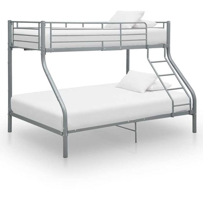 Metal Gray Stapelbed – Stapelbed Frame – Hoogslaper – Bed Met Bureau – Opbergbed – Stevige Metalen Constructie – Ruimtebesparend Ontwerp 140x200cm/90x200cm