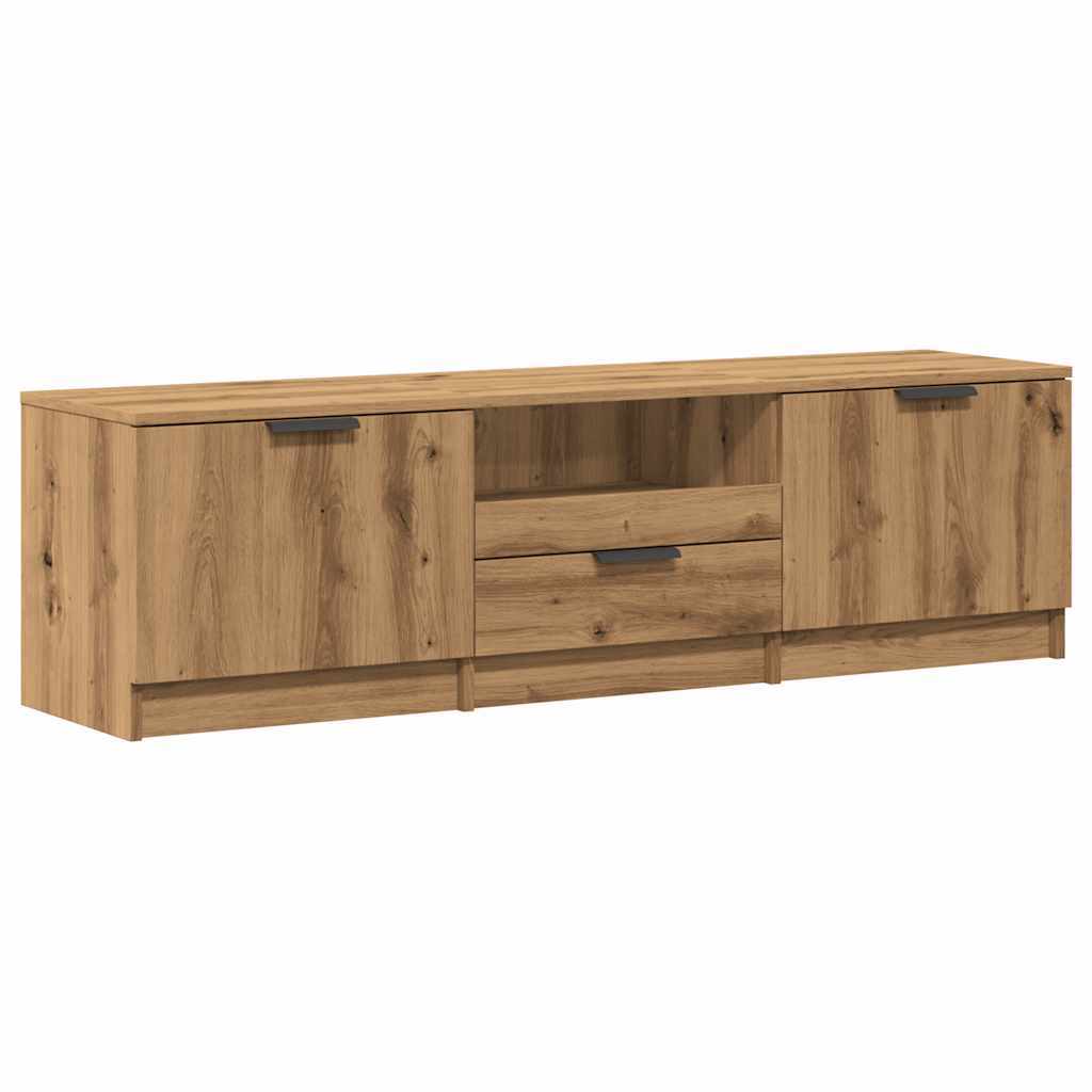 TV Cabinet Artisan Oak 140x35x40 cm Engineered Wood TV Stand Entertainment Center with Storage, Media Television Table for Living Room Bedroom