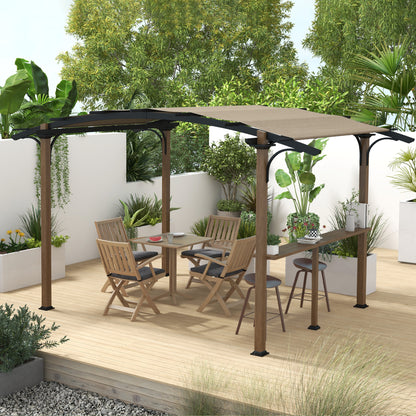 Pergola – Tuinoverkapping – Prieel – Terrasoverkapping – Schaduwdoek – Aluminium Frame – Gecoat Dakdoek Met UV Bescherming – Afmeting 406x260x239 cm