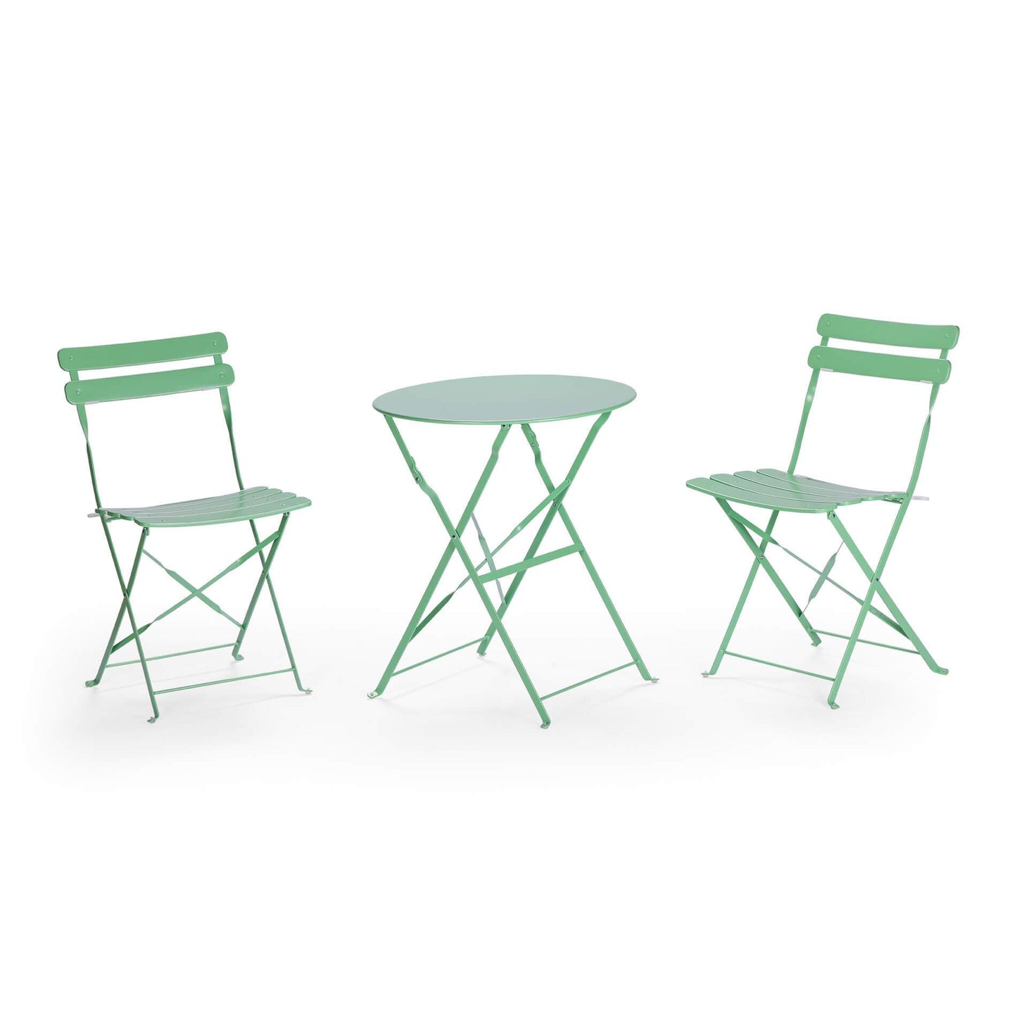 Bistroset – Tuinset – Balkonset – Tuinmeubel – Tuintafelset – Inklapbaar – Gepoedercoat Staal – Compact Design 71x60 cm