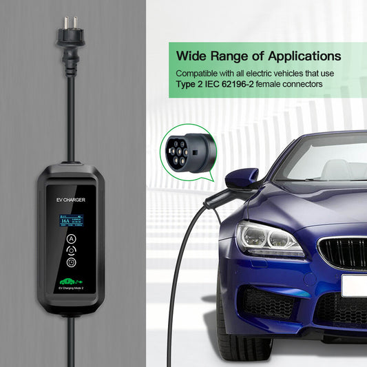 EV Charger 16A 3.6KW Type 2 Charging Wallbox Electric Vehicle Hybrid Car Cable 5m