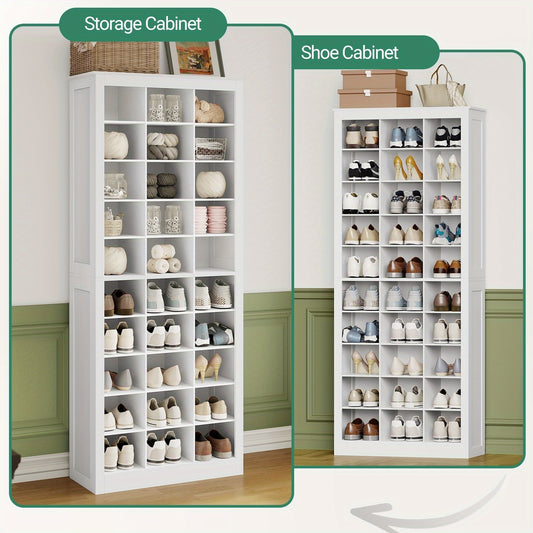 Schoenenkast – Vrijstaande Schoenenkast – Schoenenopberger – Schoenrek – Schoenmeubel – Witte Kleur – 30 Paar Schoenen – Ruimtebesparend Design