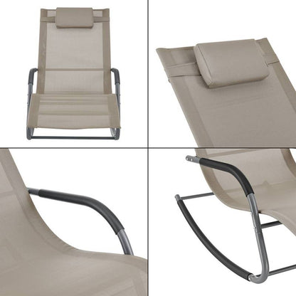 Schommelstoel – Relaxstoel – Fauteuil – Loungestoel – Schommelstoel Babykamer – Set Van 2 – Stalen Frame – Snel Droogend Textiel
