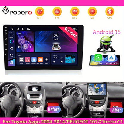 Autoradio – Android Autoradio – 2-DIN Autoradio – Carplay Radio – DAB+ Radio – 10,1 Inch Touchscreen – Draadloos CarPlay & Android Auto