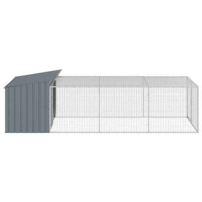 Hondenkennel – Hondenhok – Hondenren – Dierenverblijf – Hondenhuis – Gegalvaniseerd Staal – Ruim Interieur – Ventilatierooster – Dakoverstek – Weerbestendig – Eenvoudige Montage – Antraciet