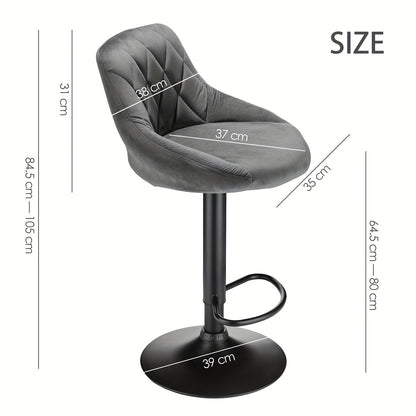 Barstoel – Barkruk – Barstoel Kruk – Barkrukken – Barstoelen – Set Van 4 – Fluwelen Bekleding – Draaibaar Metalen Onderstel