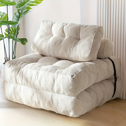 Vouwbare Slaapbank – Slaapstoel – Loungestoel – Bedbank – Opvouwbare Zitzak – Wit – Ergonomische Rugsteun – Lichtgewicht & Draagbaar