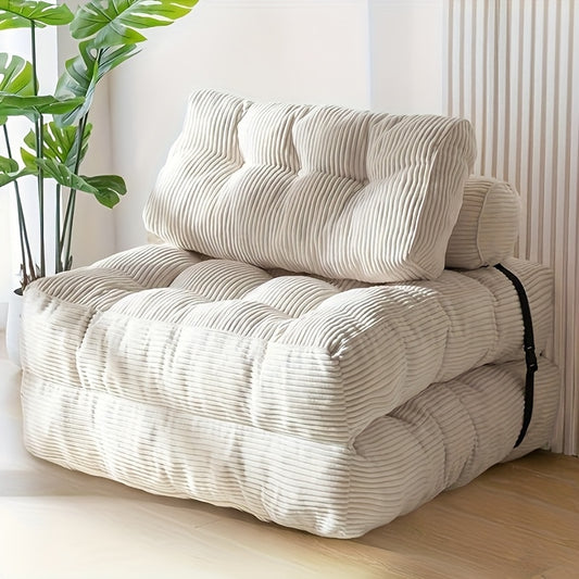 Vouwbare Slaapbank – Slaapstoel – Loungestoel – Bedbank – Opvouwbare Zitzak – Wit – Ergonomische Rugsteun – Lichtgewicht & Draagbaar