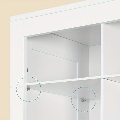 Schoenenkast – Schoenenrek – Schoenencabinet – Opbergkast Schoenen – Schoenendisplay – Wit – 30 Paar Capaciteit – Verstelbare Planken