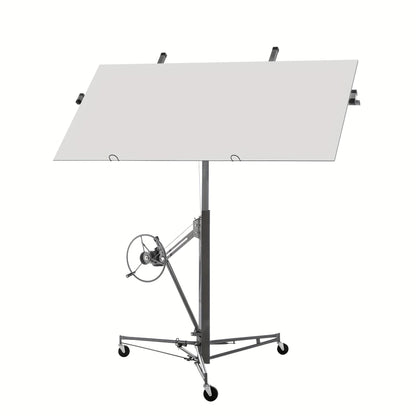 Heavy-Duty Drywall Lift with 150 lbs Load Capacity (68kg) - Adjustable Height 140-335cm & 60° Tilt, Foldable Drywall Panel Hoist with 3 Braked Wheels for Ceiling Installation, & Renovation - Compatible with Drywall Panels &