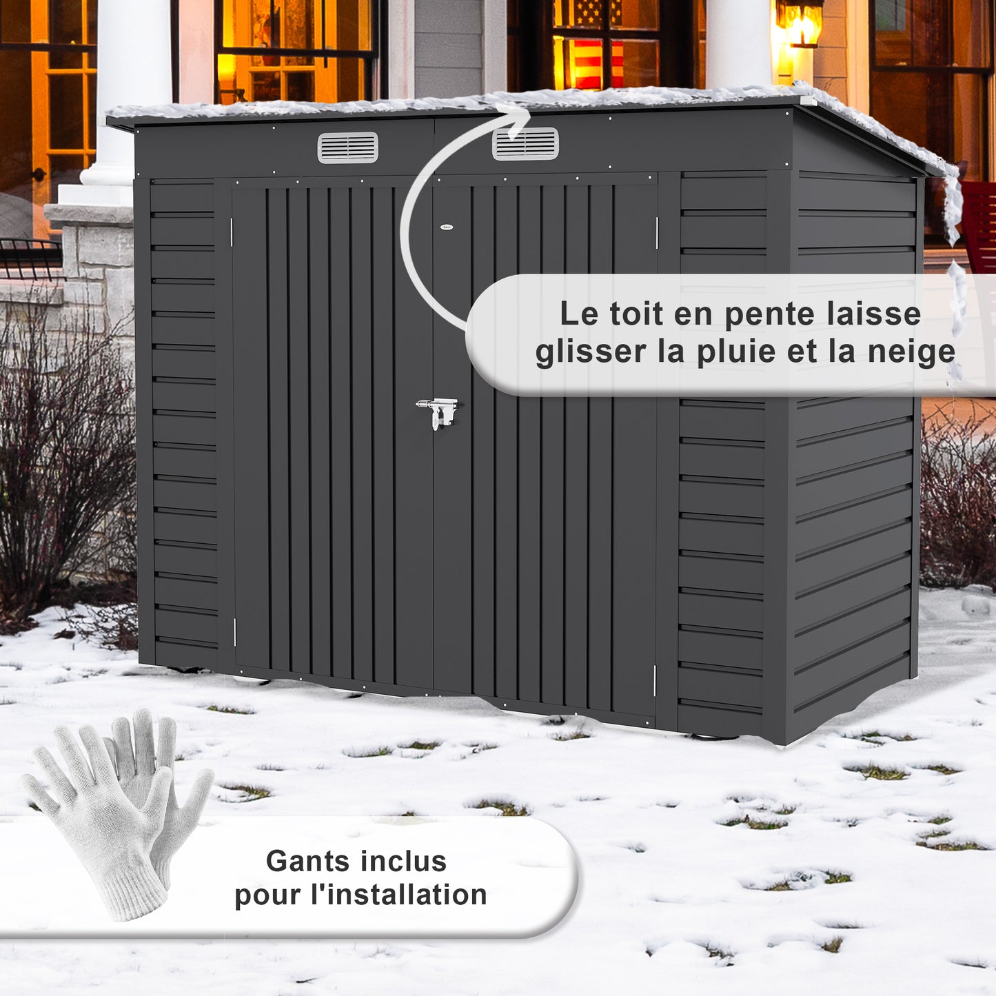 Tuinhuisje – Tuinschuur – Gereedschapsschuur – Tuinkast – Metallische Tuinkast – 3m² Opbergruimte – Weerbestendig Aluminium