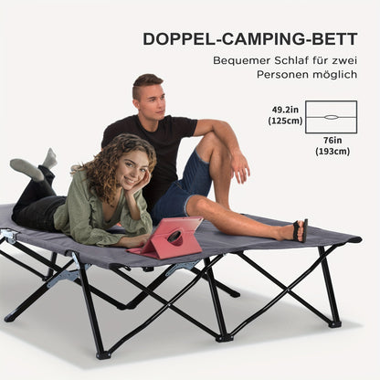 Campingbed – Reisbed – Veldbed – Opvouwbaar – Draagbaar – Stalen Frame – Weerbestendig Oxford – 193 x 125 x 40 cm – Max. 136 kg Belastbaar