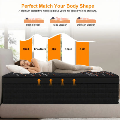 Veermatras – Pocketveringmatras – Traagschuimmatras – 7-Zones Matras – Verstelbaar Matras – 90x200x25 cm – Versterkte Pocketvering – Brandwerend & Allergievriendelijk