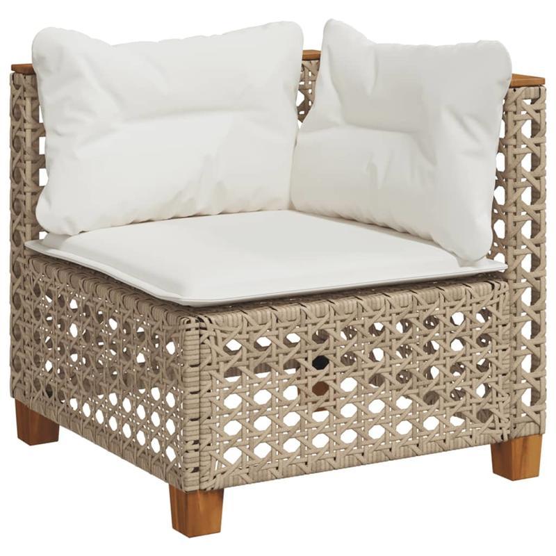 Buitenbank – Loungesofa – Loveseat – Tuinbank – Terrasbank – Beige Kussens – Weerbestendig Gevlochten Resin – Stevig Stalen Frame