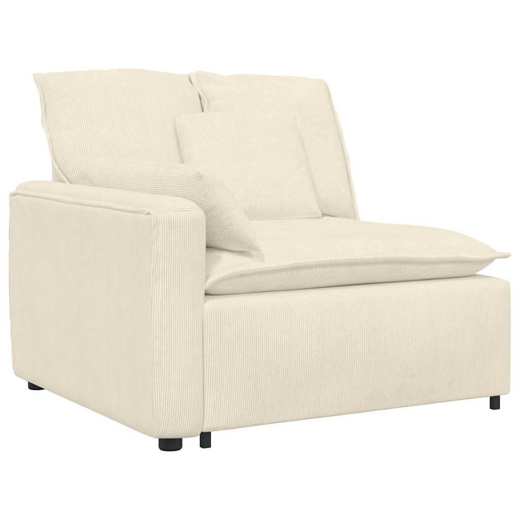 Modulaire Bank – Zitzak – Loungestoel – Hoekbank – 2-zitsbank – Corduroy Stof – Stevig Metalen Frame – Comfortabele Foamvulling – Crèmekleur