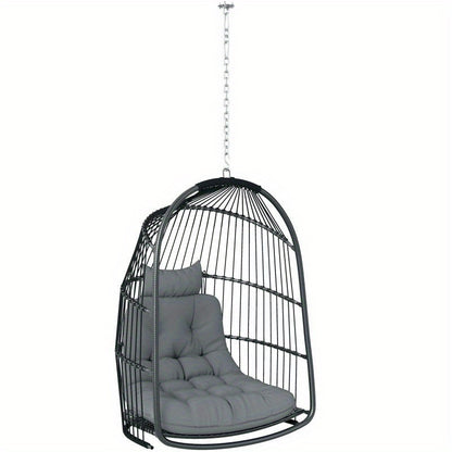 Tuinschommel – Egg Schommelstoel - Schommelstoel – Outdoor Schommelstoel – Loungestoel – Rattan Materiaal – Inklapbaar Tot 150 kg
