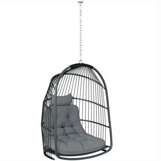 Tuinschommel – Egg Schommelstoel - Schommelstoel – Outdoor Schommelstoel – Loungestoel – Rattan Materiaal – Inklapbaar Tot 150 kg