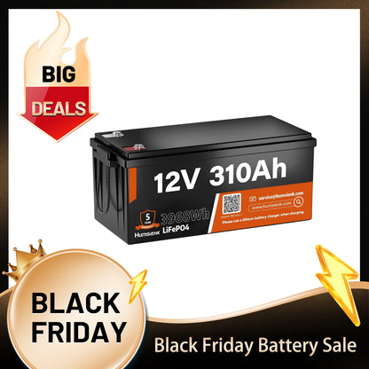 Li-ion Accu – Lithium-ijzerfosfaat Accu – LiFePO4 Batterij – 12V 310Ah Accu – Deep Cycle Accu – Ingebouwde 100A BMS – Compact & Lichtgewicht