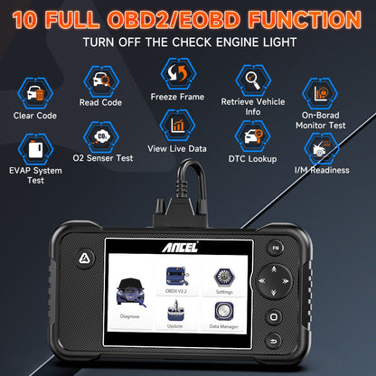OBD2 Scanner – Autodiagnose Tool – Foutcode Lezer – Diagnosetool Auto – Bluetooth Interface – 7 Inch Touchscreen – 24 Onderhoudsfuncties