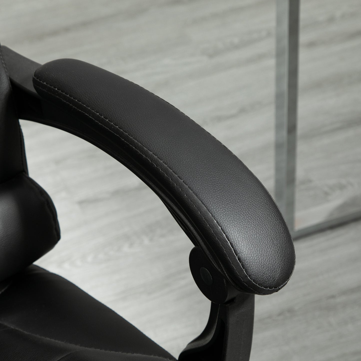 Bureaustoel – Office Chair – Bureau Stoel – Computerstoel – Bureaustoelen voor Volwassenen – Verstelbare Rugleuning – Inklapbare Voetsteun – Hoogte Verstelbaar – Zwart