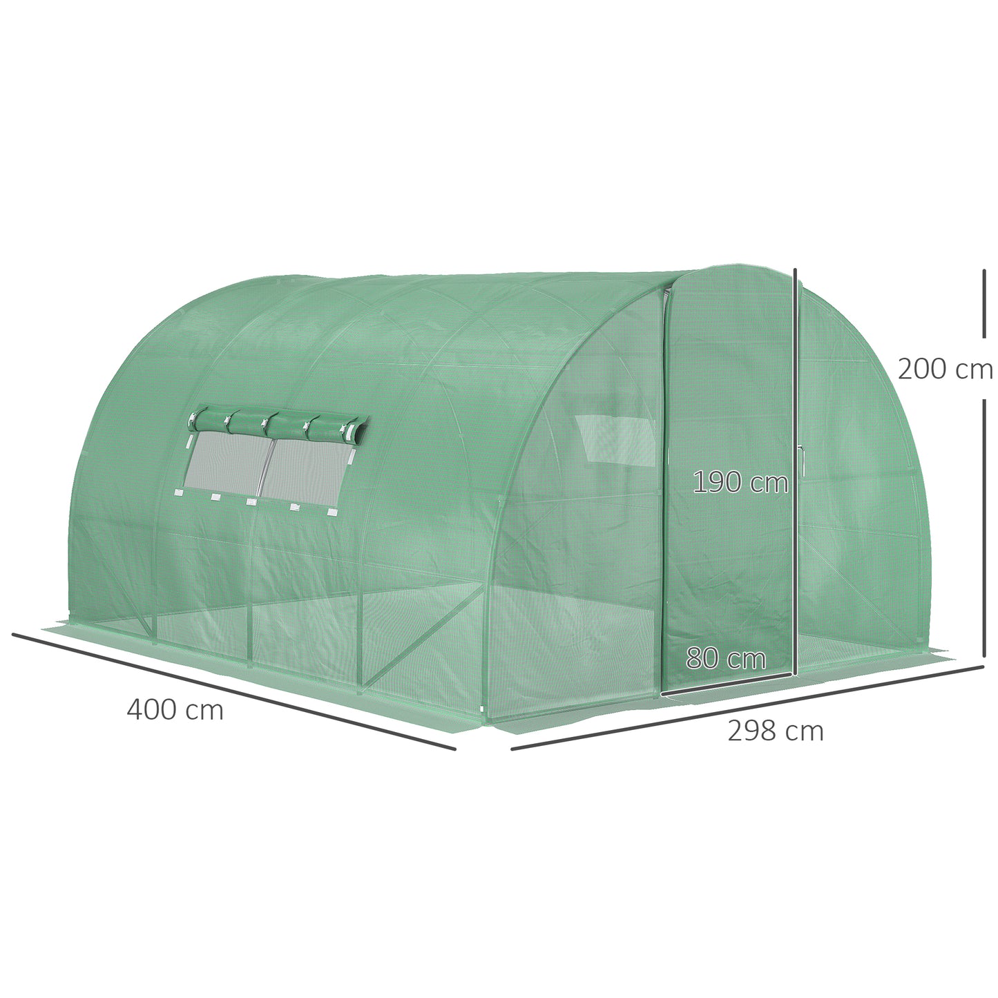 Kweekkas – Broeikas – Tuinkas – Tunnelkas – Plantenkas – 12 m² – Gegalvaniseerd Staal – UV-bestendig PE Hoes