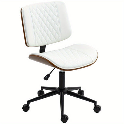 Bureaustoel – Office Chair – Draaistoel – Kantoorstoel – Desk Chair – Verstelbare Zithoogte – Kunstleren Bekleding Met Diamantstiksel