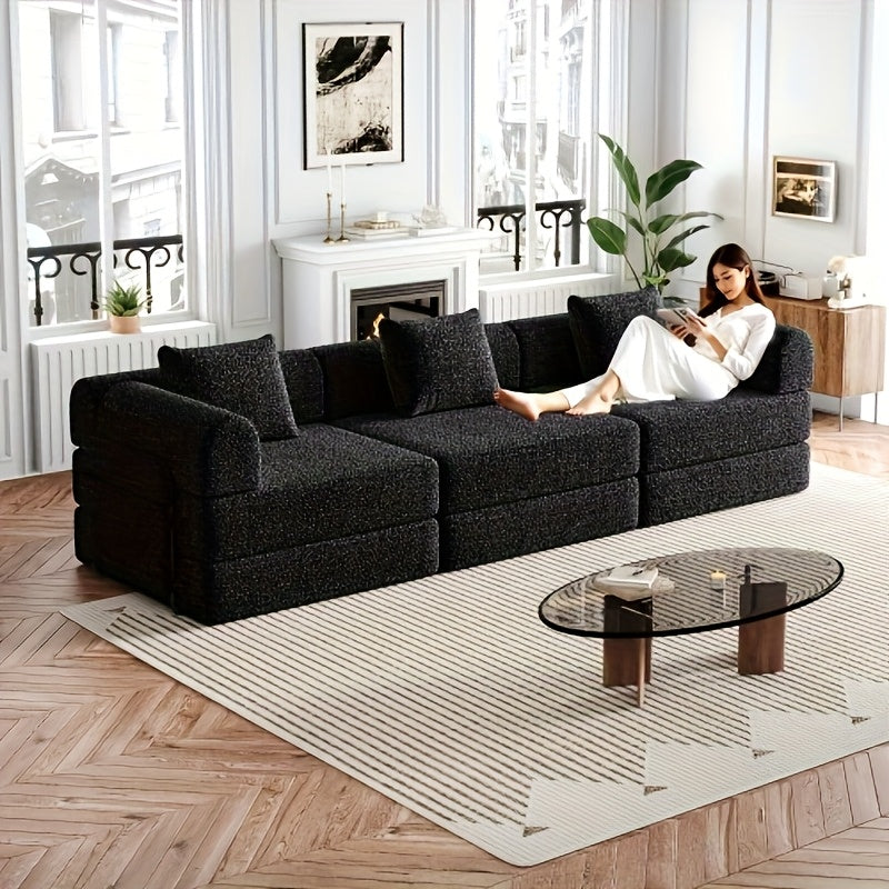 Bedbank – Slaapbank – Sofa – Logeerbed – Bankbed – 2-in-1 Chenille Stof – Opbergruimte in Armleuning – Stevig Metalen Frame – Ruimtebesparend Ontwerp