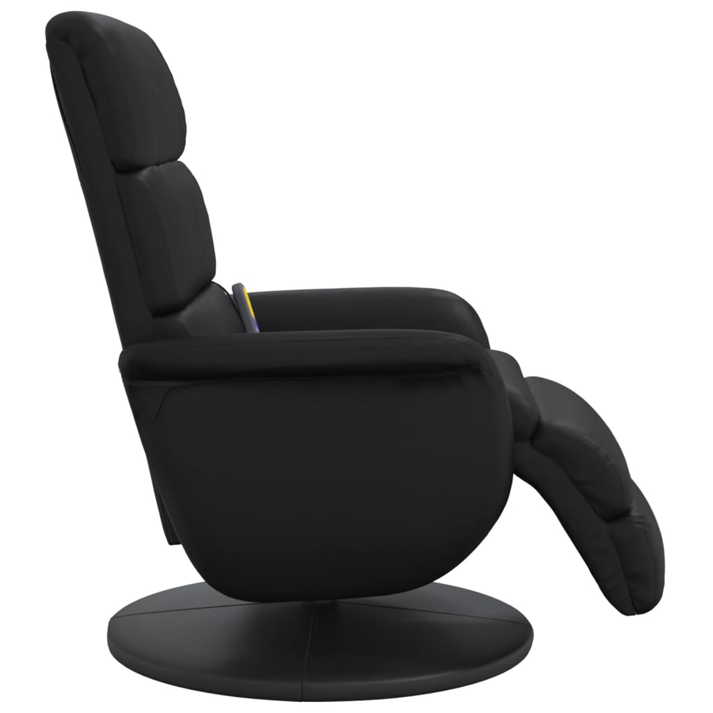 Draaifauteuil – Relaxstoel – Lounge Stoel – Fauteuil – Zwarte Kunstleren Stoel – 360 Graden Draaibaar – Verstelbare Rugleuning en Voetensteun