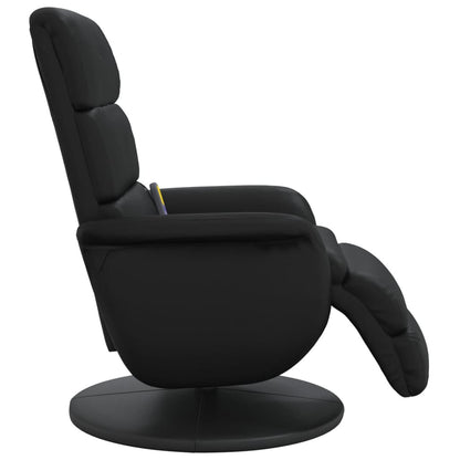 Draaifauteuil – Relaxstoel – Lounge Stoel – Fauteuil – Zwarte Kunstleren Stoel – 360 Graden Draaibaar – Verstelbare Rugleuning en Voetensteun