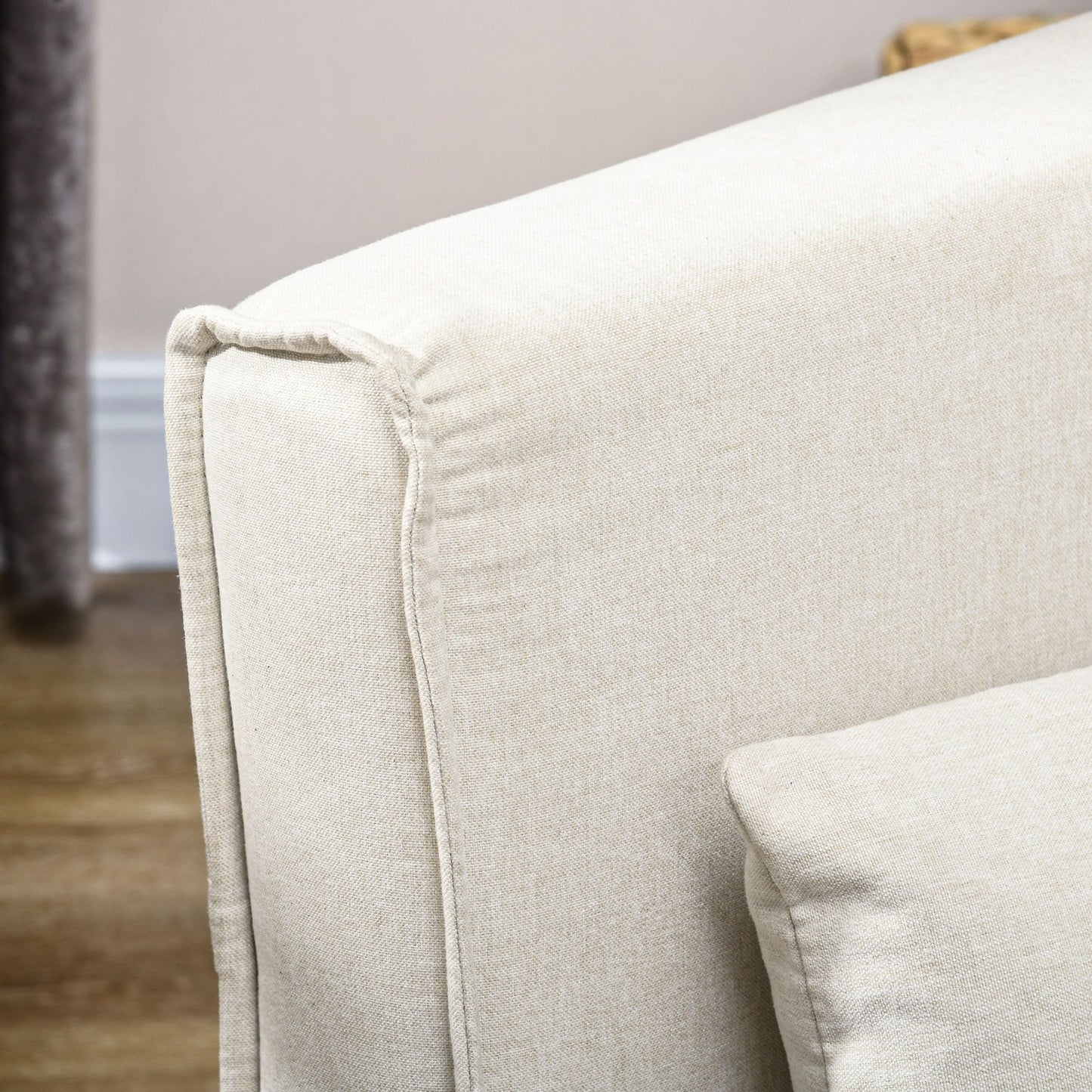 Relaxstoel – Fauteuil – Lounge Stoel – Verstelbare Stoel – Cream Kleur – 6-voudig Verstelbare Rugleuning – Onderhoudsvriendelijke Linnen-Look