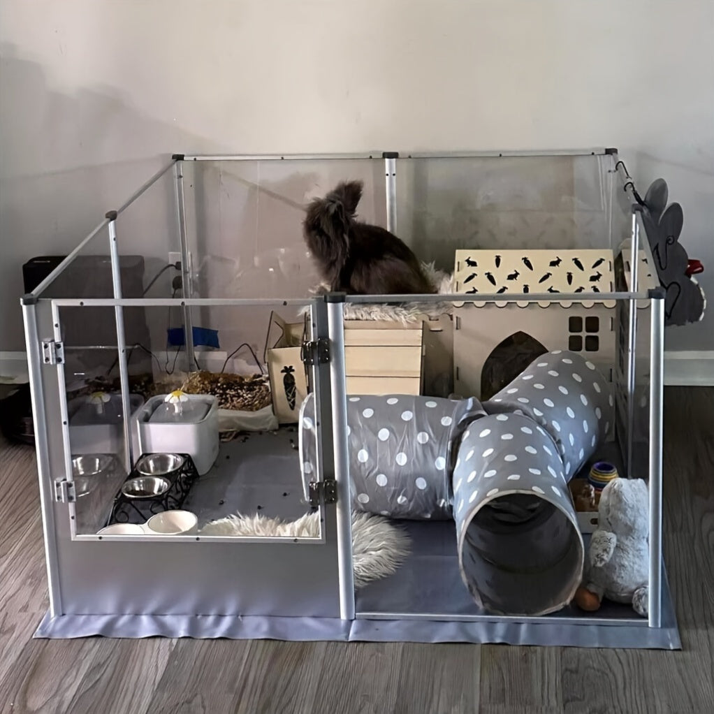 Hondenren – Puppyren – Hondenkennel – Konijnenren – Huisdierenren – Transparant Acryl – Waterdichte Vloer – Stevig en Veilig