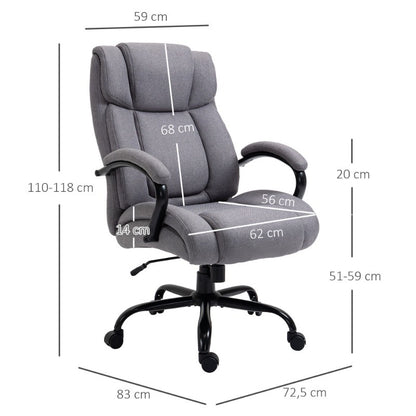 Bureaustoel – Ergonomische Stoel – Kantoorstoel – Draaistoel – Gamestoel – Verstelbare Kantelfunctie – Max. 220 kg Draagvermogen – Zwarte Stof Met Vijf Wielen