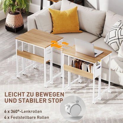 Bureau – Bureau Opvouwbaar – Schrijftafel – Computertafel – Opbergbureau – Inklapbaar – Met Open Plank – Natuurlijke Houtlook
