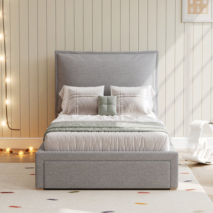 Bedframe – Tweepersoonsbed – Gestoffeerd Bed – Platformbed – Slaapkamermeubel – Zacht Chenille – Stevige Duurzame Constructie – Eenvoudige Montage