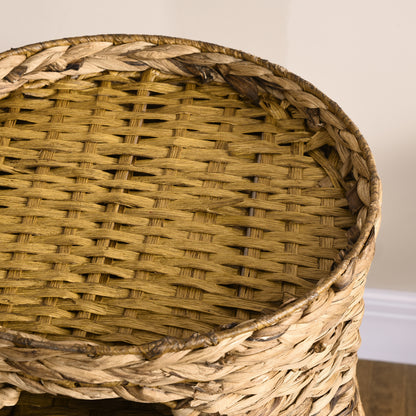 Kattenhol – Kattenhuis – Kattenmand – Kattenhuisje – Kattenhut – Boho Design – 3 Niveaus Met Kussen – Ø40 x 73 cm Lichtbruin & Crème Wit