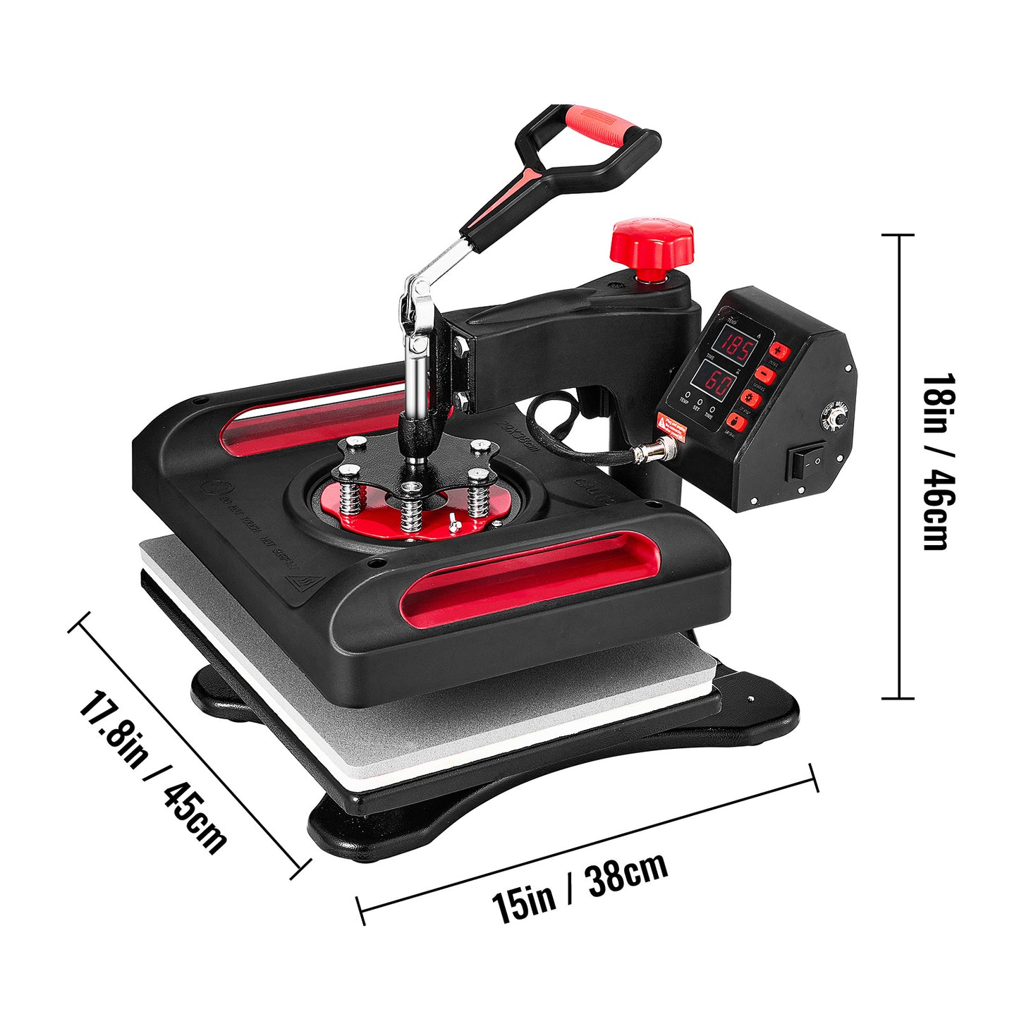 Hittepers – Transferpers – Sublimatiepers – Textieldrukmachine – Warmtepers – 15 x 12 Inch Werkoppervlak – 11-in-1 Accessoires Set