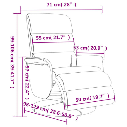 Relaxstoel – Fauteuil – Lounge Stoel – Draaifauteuil – Verstelbare Stoel – Grijs – 360° Draaibaar – Kunstleren Bekleding