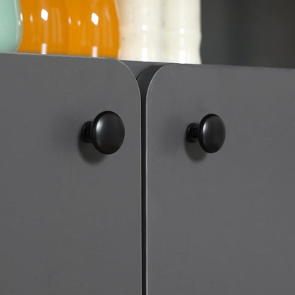Klaptafel – Vouwtafel – Campingtafel – Opbergtafel – Tuintafel – Inklapbaar Met Opbergruimte – 4 Wieltjes – 70x83x75 cm – Lichtgrijs Donkerbruin