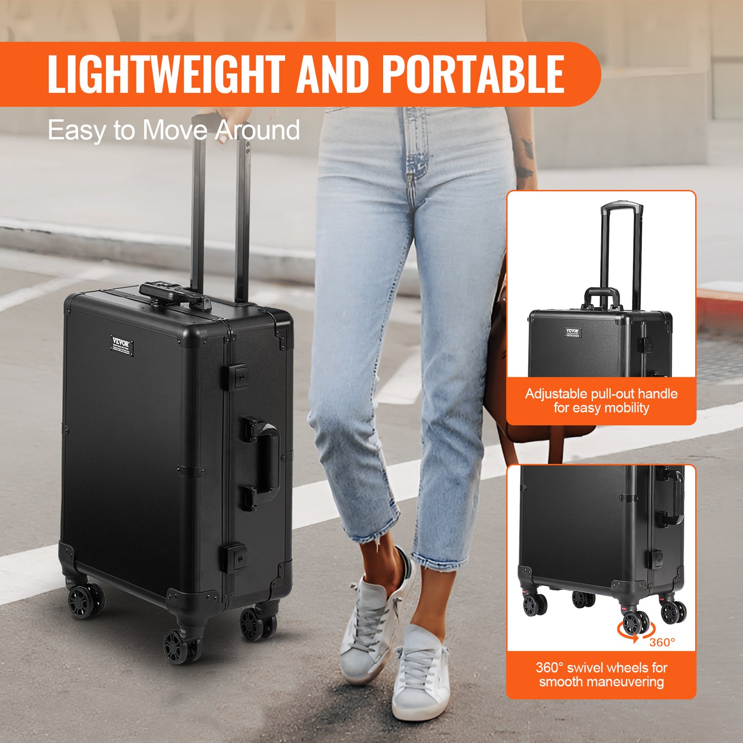 Make-up Koffer – Make-up Trolley – Beautycase – Cosmetica Koffer – Schminkkoffer – 4 Uitschuifbare Trays – LED Spiegel Met 3 Lichtstanden