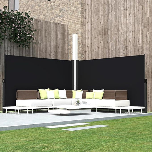 Uitschuifbaar Zijscherm – Terrasscherm – Balkon Scherm – Windscherm – Privacy Scherm – Aluminium Frame – Weerbestendig Gecoat Polyester