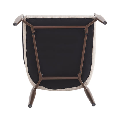 2pcs Modern Dining & Cosmetic Chairs with Adjustable Footrest - Ergonomic Design, High-Quality Linen Fabric, Metal Frame, Brown, Easy Assembly, No Power Needed, Perfect for Home or Office Use, Office Chair, Minimalist Chair,