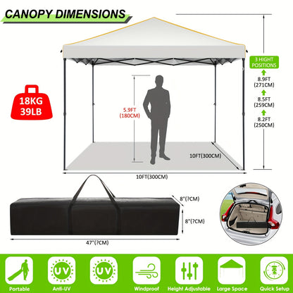Pop-up Tent – Vouwtent – Partytent – Schaduwtent – Buitentent – 3,05×3,05 Meter – PU Gecoat Oxford Stof – Stevig Carbon Stalen Frame