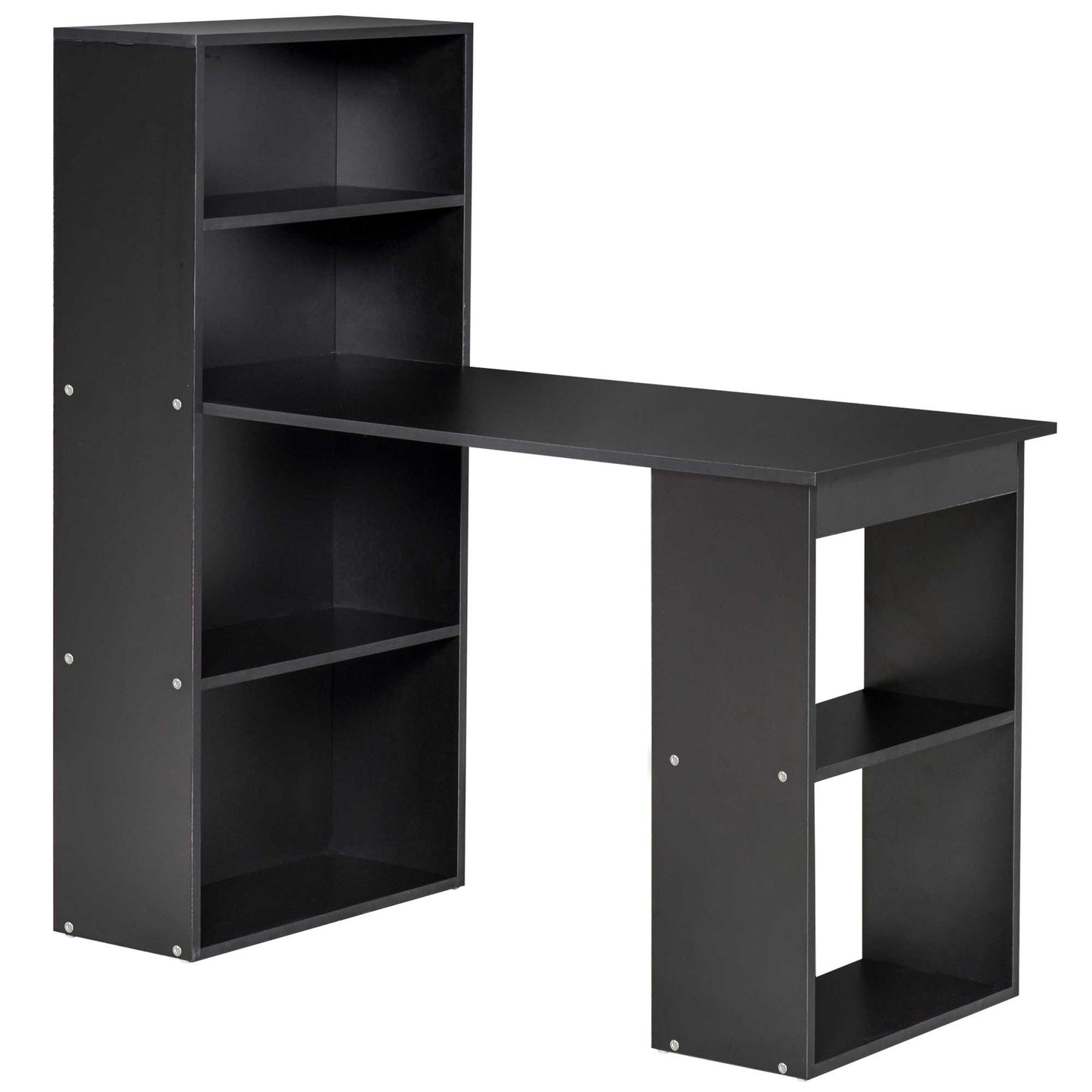 Computertafel – Computerbureau – Bureautafel – Hoekbureau – Werktafel – Zwart Houtnerf – 120x55x120 cm – Met Opbergruimte en Melamine Afwerking