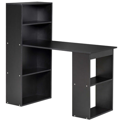 Computertafel – Computerbureau – Bureautafel – Hoekbureau – Werktafel – Zwart Houtnerf – 120x55x120 cm – Met Opbergruimte en Melamine Afwerking